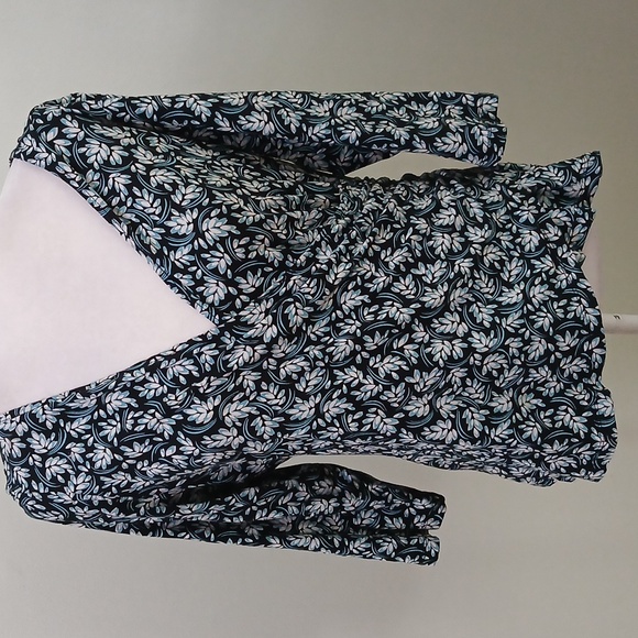2/$15 LOFT Floral Print Faux Wrap Top - Picture 1 of 6